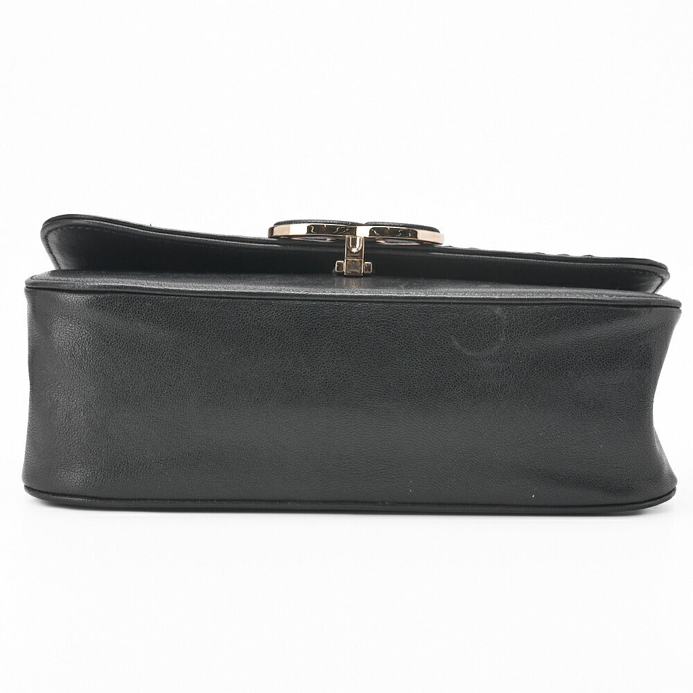 Chanel Shoulder Bag, V Stitch, Chain Shoulder, Lambskin, Black, Gold-Tone Hardware, Pre-Owned
