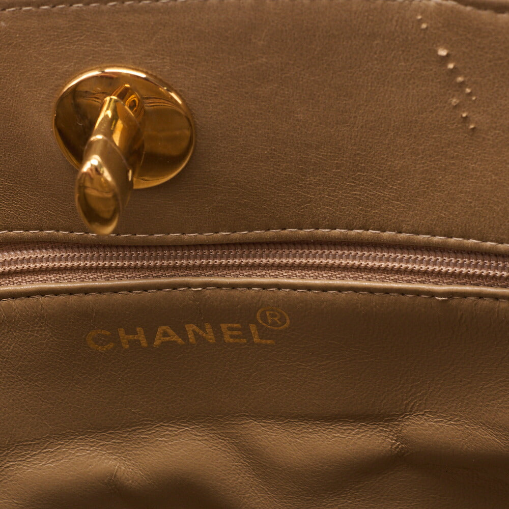 CHANEL Handbag Matelasse Turn Lock Lambskin Beige Gold-Tone Hardware Pre-Owned