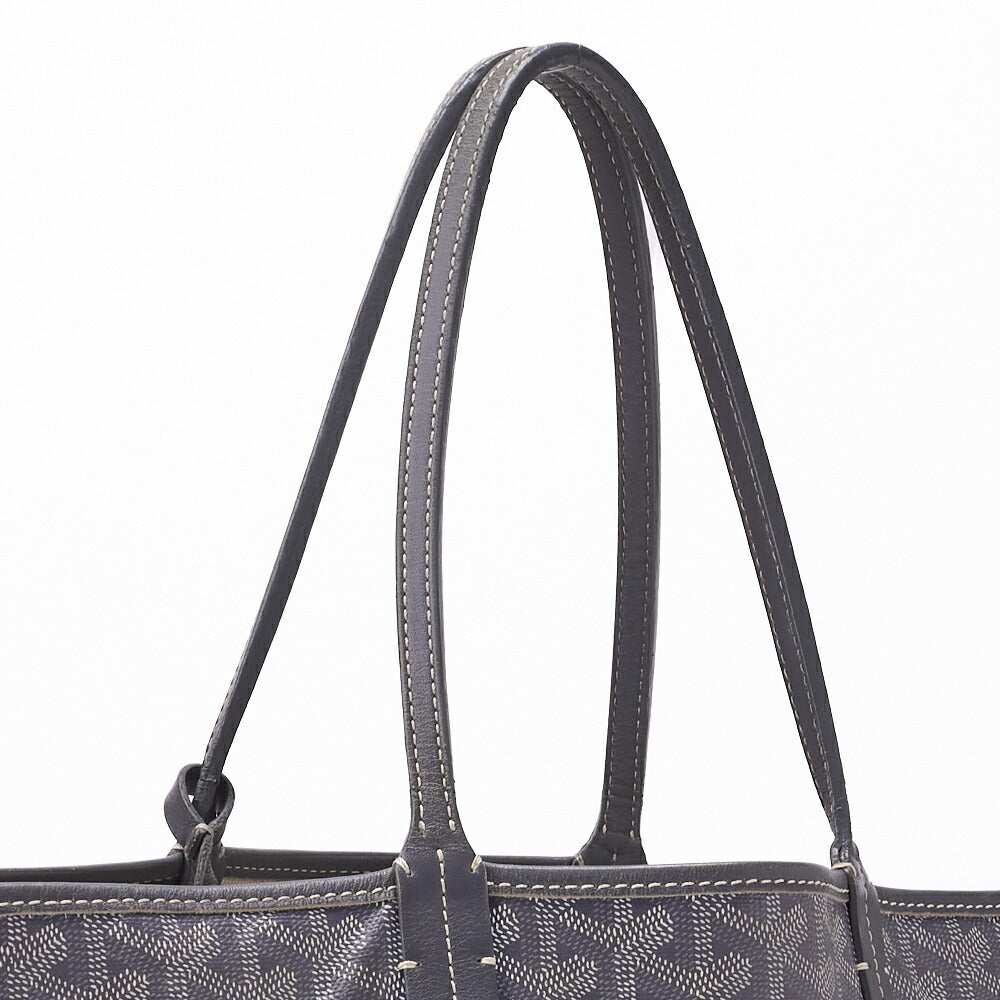 Goyard Saint Louis PM Tote Bag Coated Canvas Gray Silver-Tone Hardware Pre-Owned