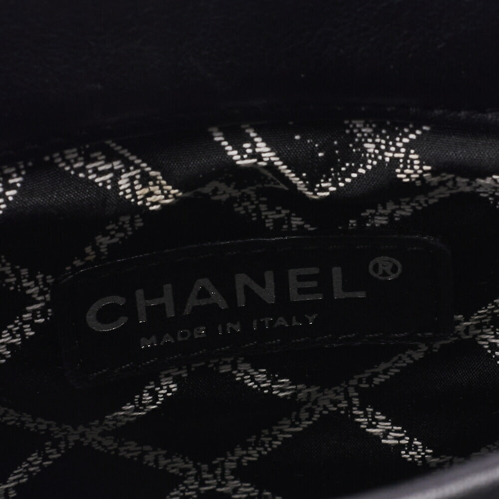 CHANEL Mini Tote Bag Essential Logo Mark Lambskin Black Silver-Tone Hardware Pre-Owned