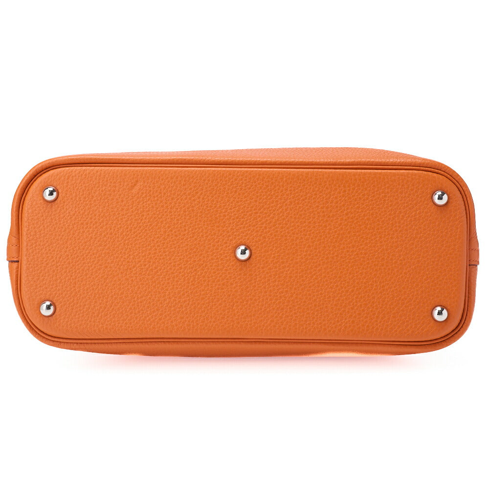 HERMES Bolide 35 Handbag Shoulder Bag Tryon Clemence Orange Silver-Tone Hardware Pre-Owned