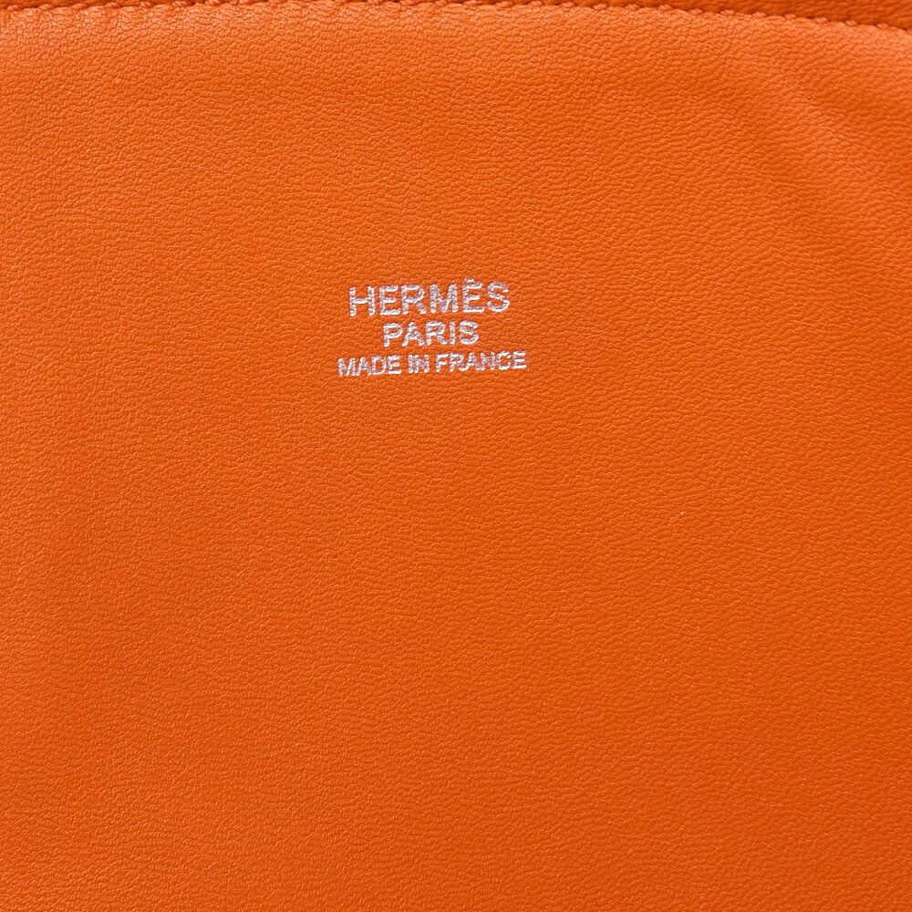 HERMES Bolide 35 Handbag Shoulder Bag Tryon Clemence Orange Silver-Tone Hardware Pre-Owned