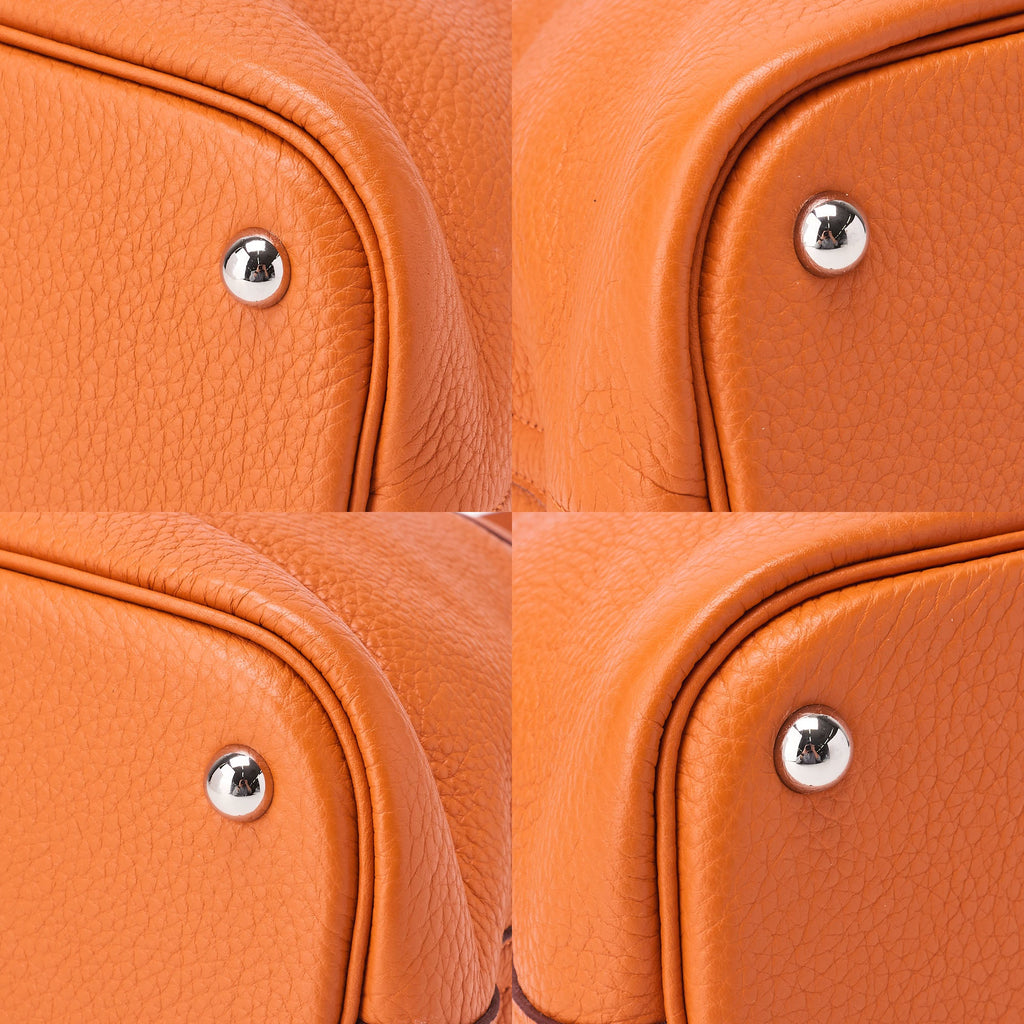 HERMES Bolide 35 Handbag Shoulder Bag Tryon Clemence Orange Silver-Tone Hardware Pre-Owned
