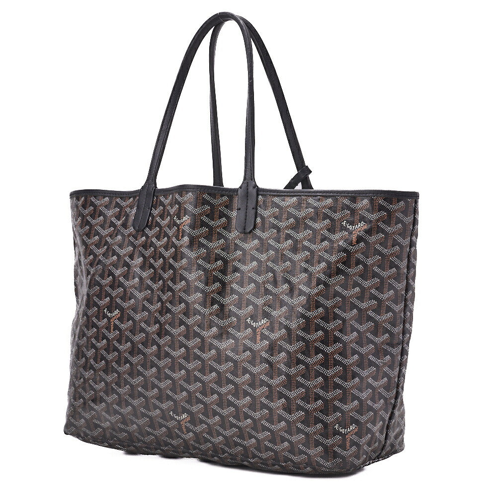Goyard Saint Louis PM Tote Bag, Coated Canvas, Black, Silver-Tone Hardware, Pre-Owned