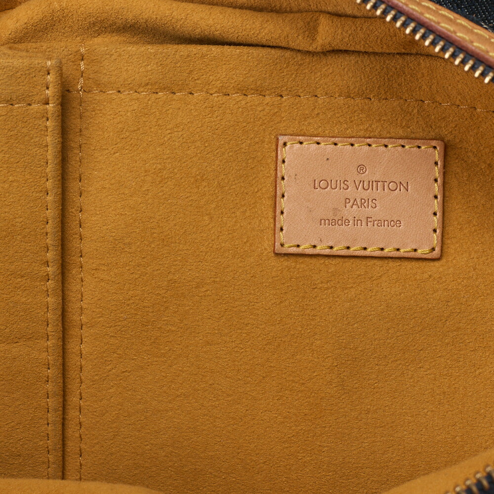 Louis Vuitton Shoulder Bag, Monogram Denim, Blue, Gold-Tone Hardware, Pre-Owned