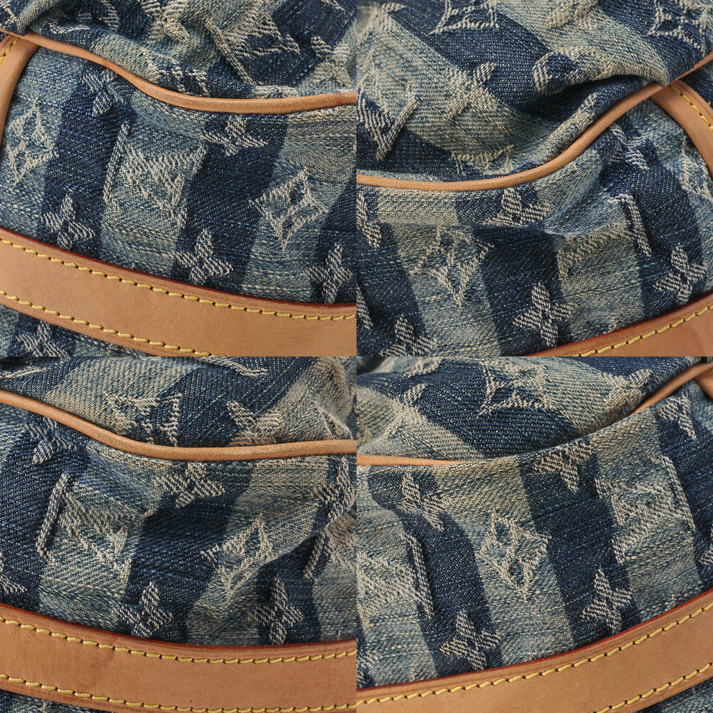 Louis Vuitton Shoulder Bag, Monogram Denim, Blue, Gold-Tone Hardware, Pre-Owned