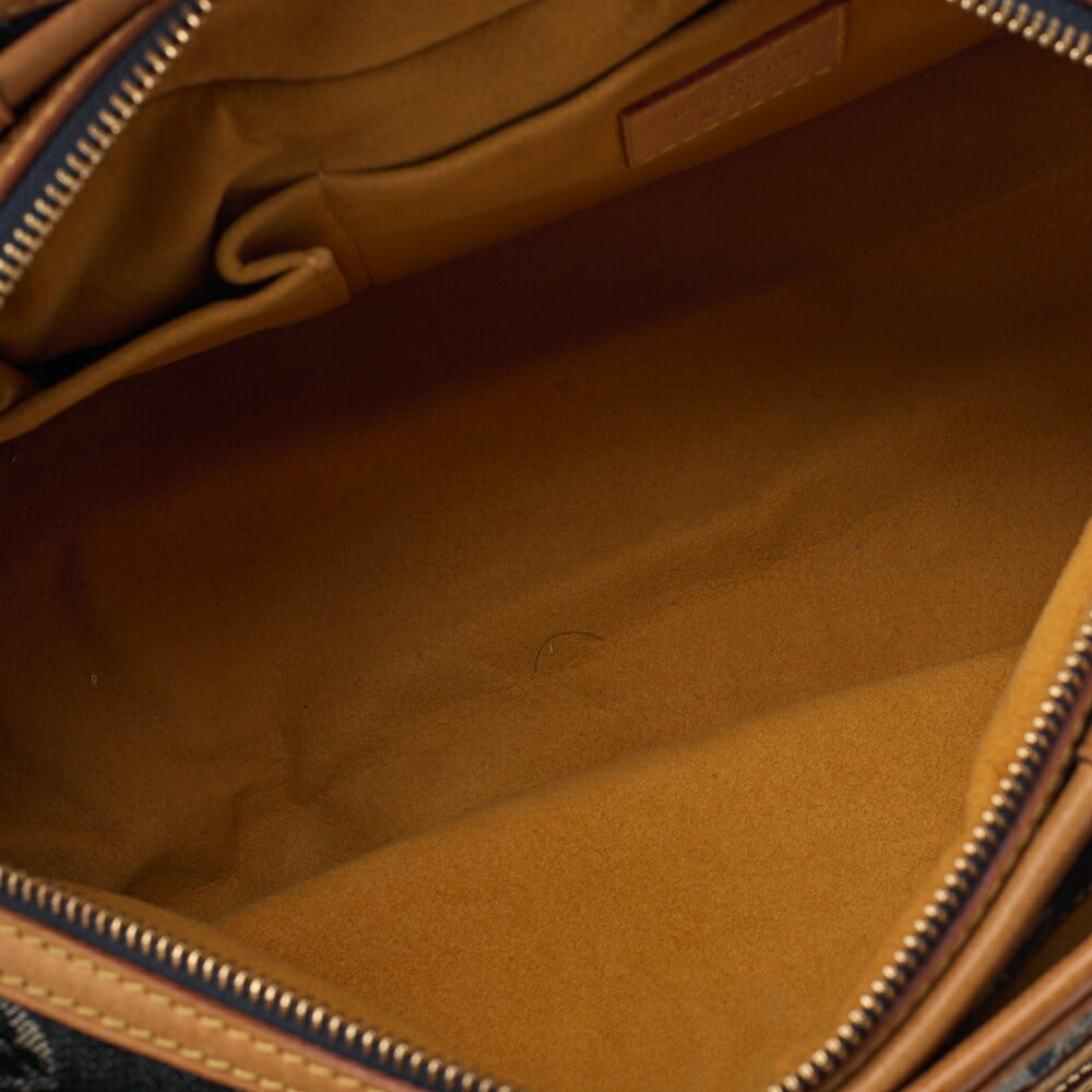 Louis Vuitton Shoulder Bag, Monogram Denim, Blue, Gold-Tone Hardware, Pre-Owned