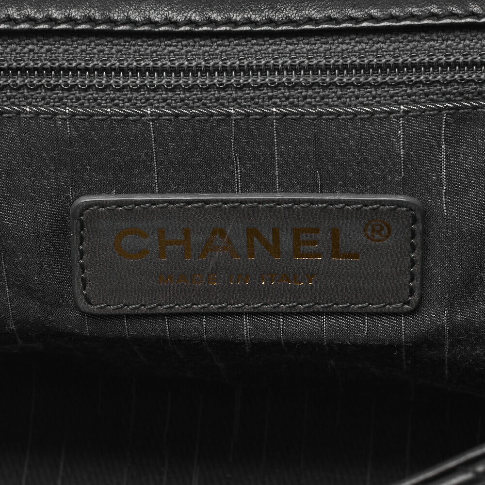 Chanel Shoulder Bag Matelasse Lambskin Black Gold-Tone Hardware Pre-Owned