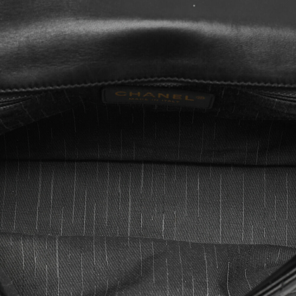 Chanel Shoulder Bag Matelasse Lambskin Black Gold-Tone Hardware Pre-Owned