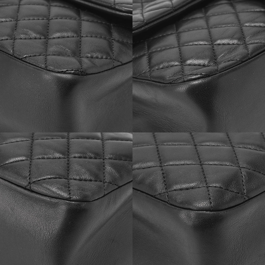 Chanel Shoulder Bag Matelasse Lambskin Black Gold-Tone Hardware Pre-Owned