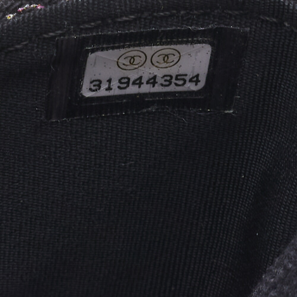 CHANEL Shoulder Bag Mini Matelasse Denim Black Gold-Tone Hardware Pre-Owned