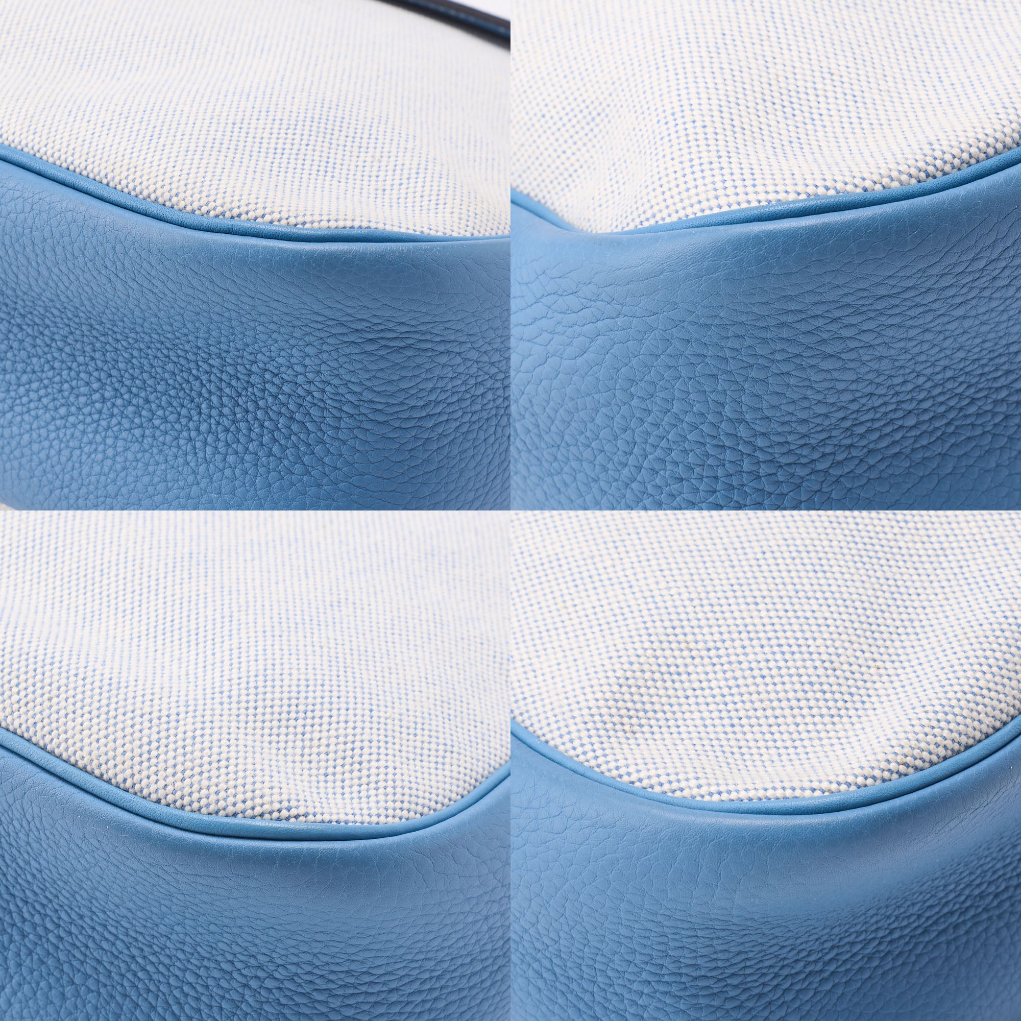 HERMES Christine Shoulder Bag Toile Ash Buffle Blue Jean Silver-Tone Hardware Pre-Owned
