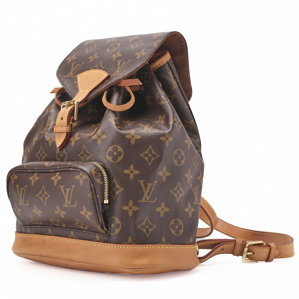 Louis Vuitton Shoulder Backpack Bag Monogram Canvas Brown Gold-Tone Hardware Pre-Owned