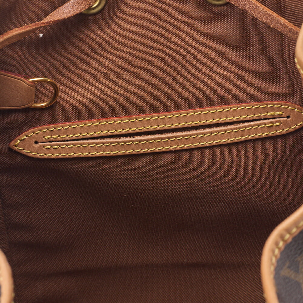 Louis Vuitton Shoulder Backpack Bag Monogram Canvas Brown Gold-Tone Hardware Pre-Owned