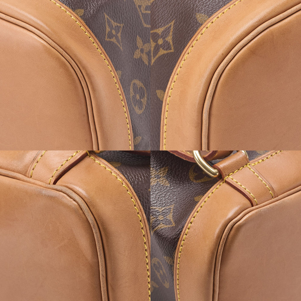 Louis Vuitton Shoulder Backpack Bag Monogram Canvas Brown Gold-Tone Hardware Pre-Owned