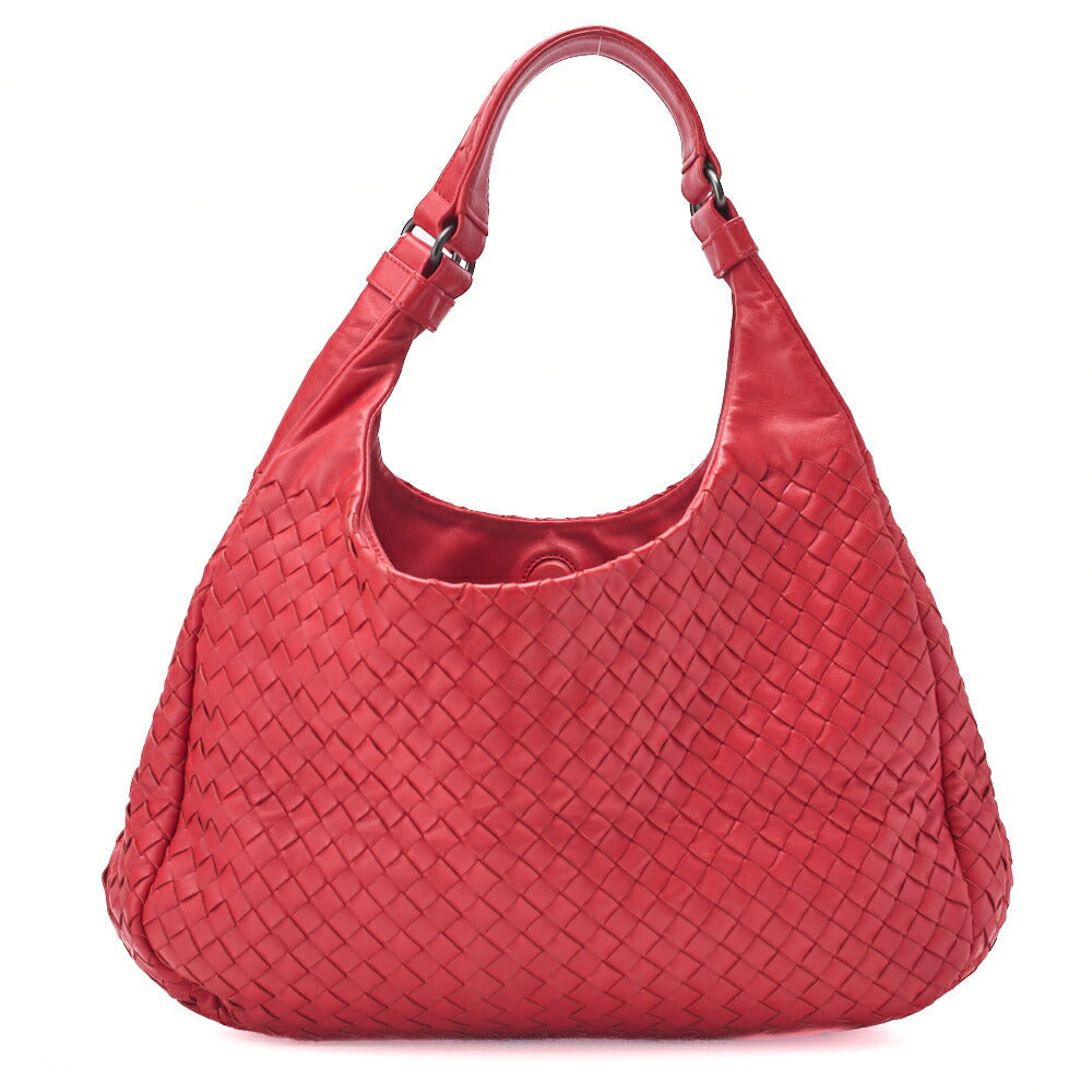 Bottega Veneta Shoulder Tote Bag Intrecciato Lambskin Red Gold-Tone Hardware Pre-Owned