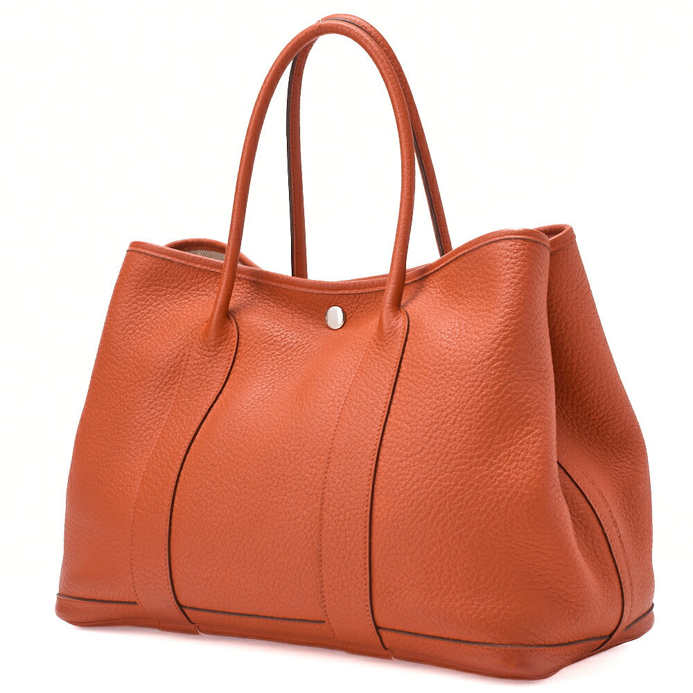 HERMES Garden Party PM Handbag, Shoulder Bag, Negonda, Capucine, Silver Metal Fittings, Pre-Owned