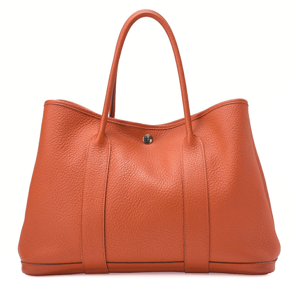 HERMES Garden Party PM Handbag, Shoulder Bag, Negonda, Capucine, Silver Metal Fittings, Pre-Owned