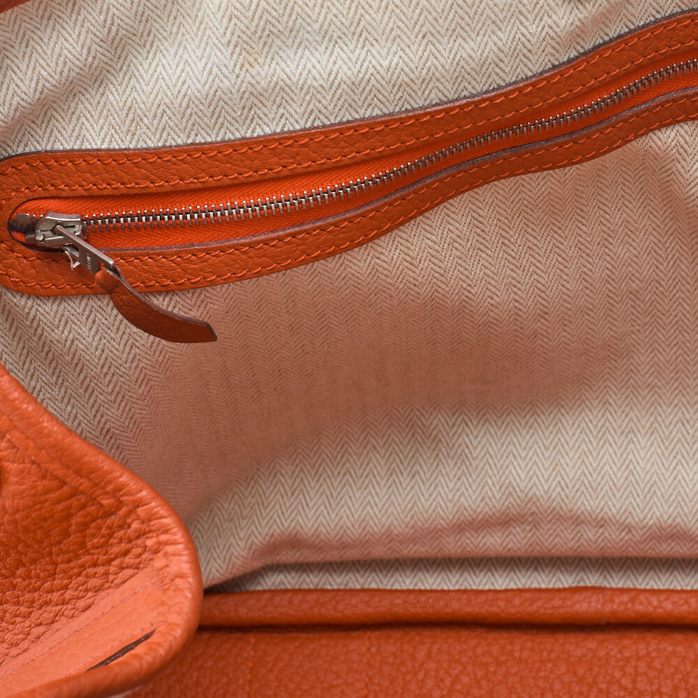 HERMES Garden Party PM Handbag, Shoulder Bag, Negonda, Capucine, Silver Metal Fittings, Pre-Owned