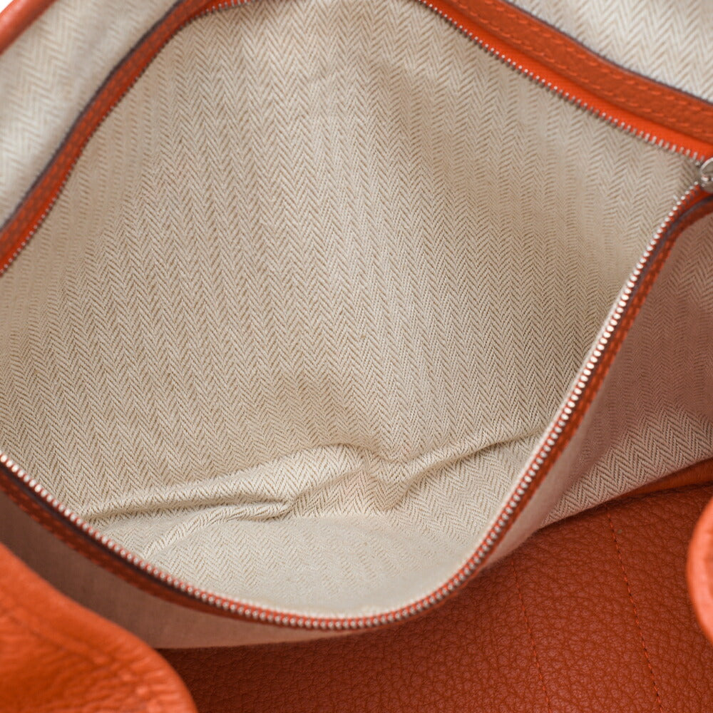 HERMES Garden Party PM Handbag, Shoulder Bag, Negonda, Capucine, Silver Metal Fittings, Pre-Owned