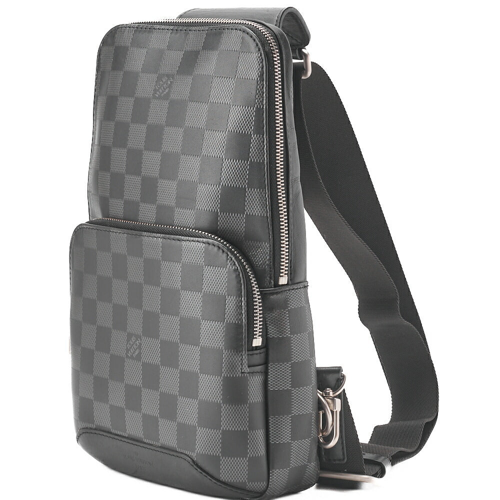 Louis Vuitton Shoulder Bag, Damier Infini, Black Noir, Silver-Tone Hardware, Pre-Owned