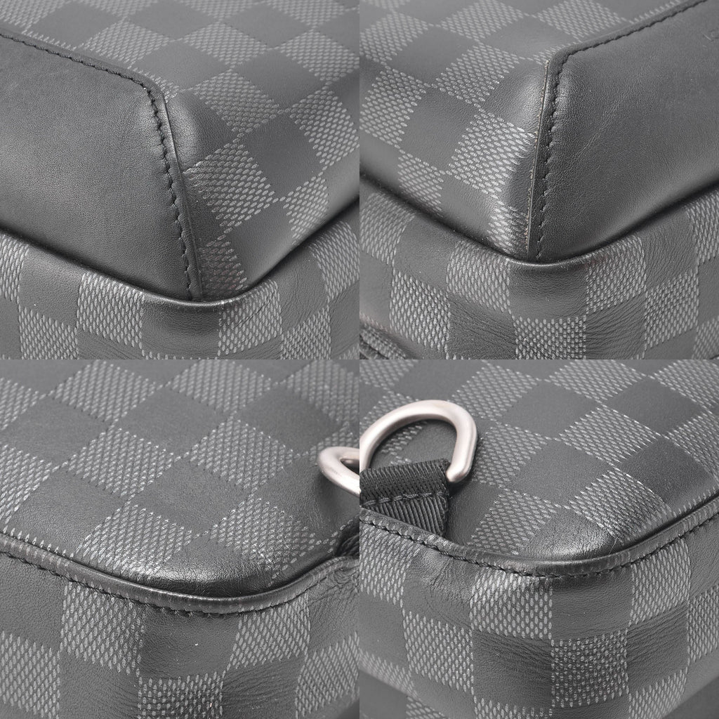 Louis Vuitton Shoulder Bag, Damier Infini, Black Noir, Silver-Tone Hardware, Pre-Owned