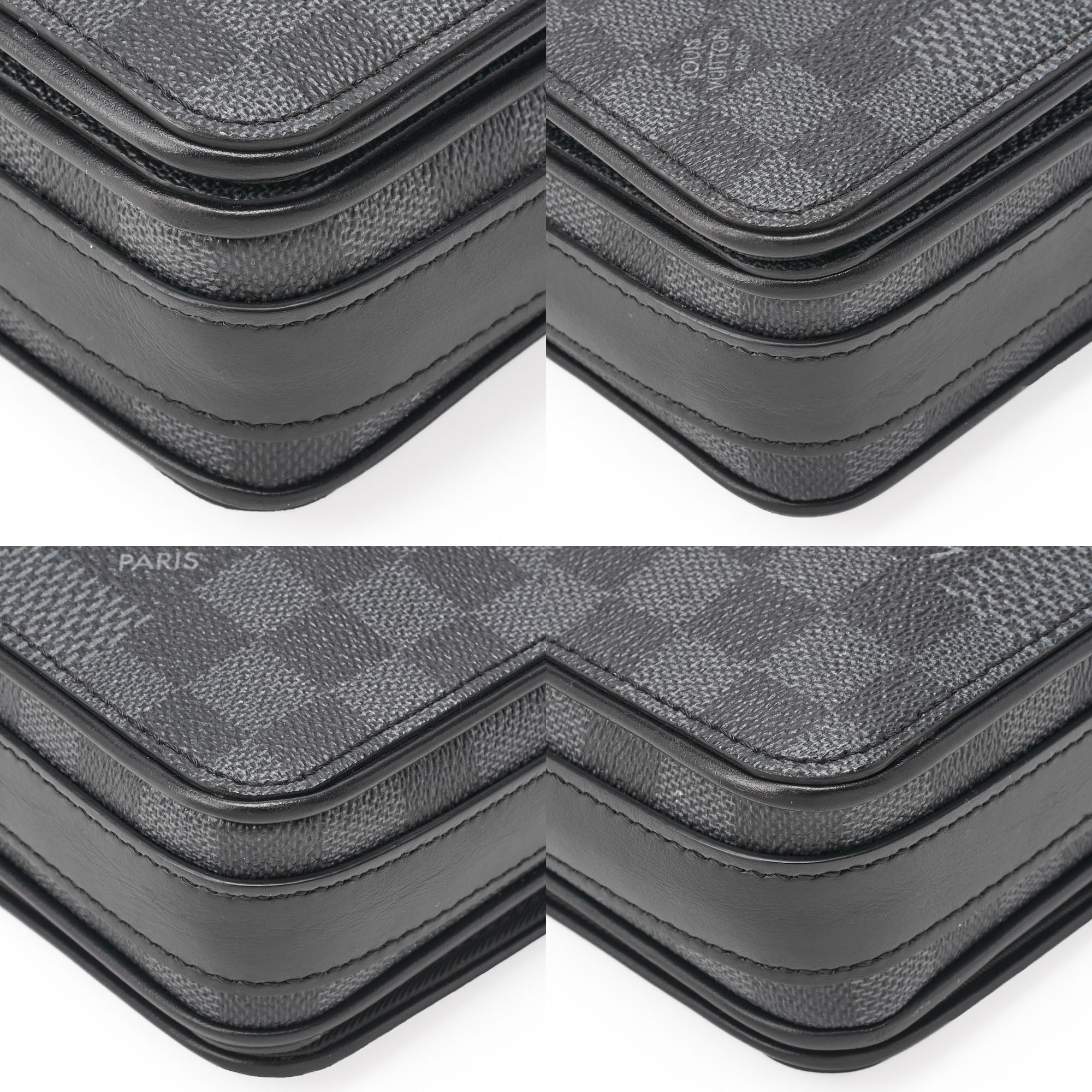 Louis Vuitton Shoulder Bag, Damier Grafitte, Black, Silver-Tone Hardware, Pre-Owned