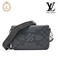 Louis Vuitton Shoulder Bag, Damier Grafitte, Black, Silver-Tone Hardware, Pre-Owned