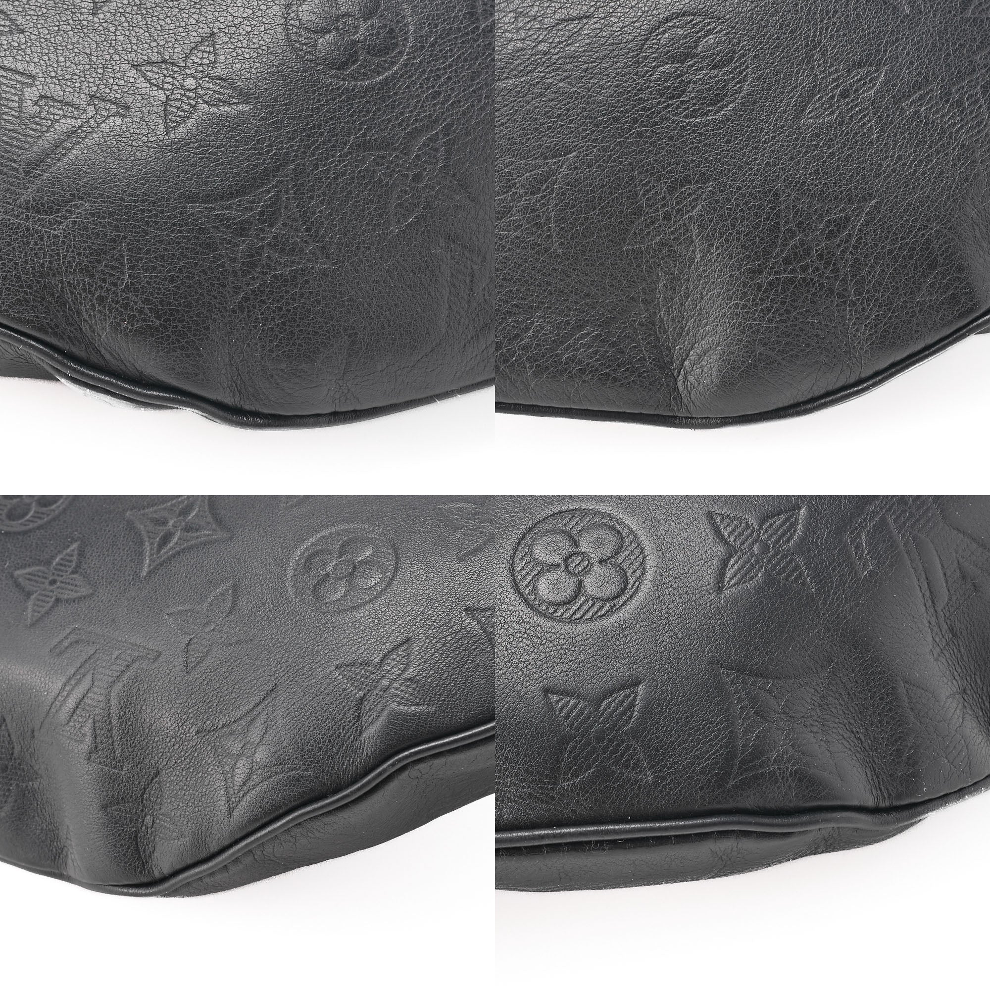 Louis Vuitton Shoulder Backpack Bag Monogram Shadow Black Noir Silver-Tone Hardware Pre-Owned
