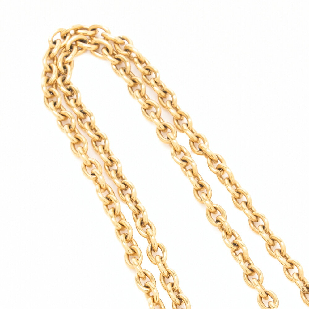 CHANEL Necklace, Coco Mark Matelasse, Gold Plated, Gold, Gold-Tone Hardware, Pre-Owned
