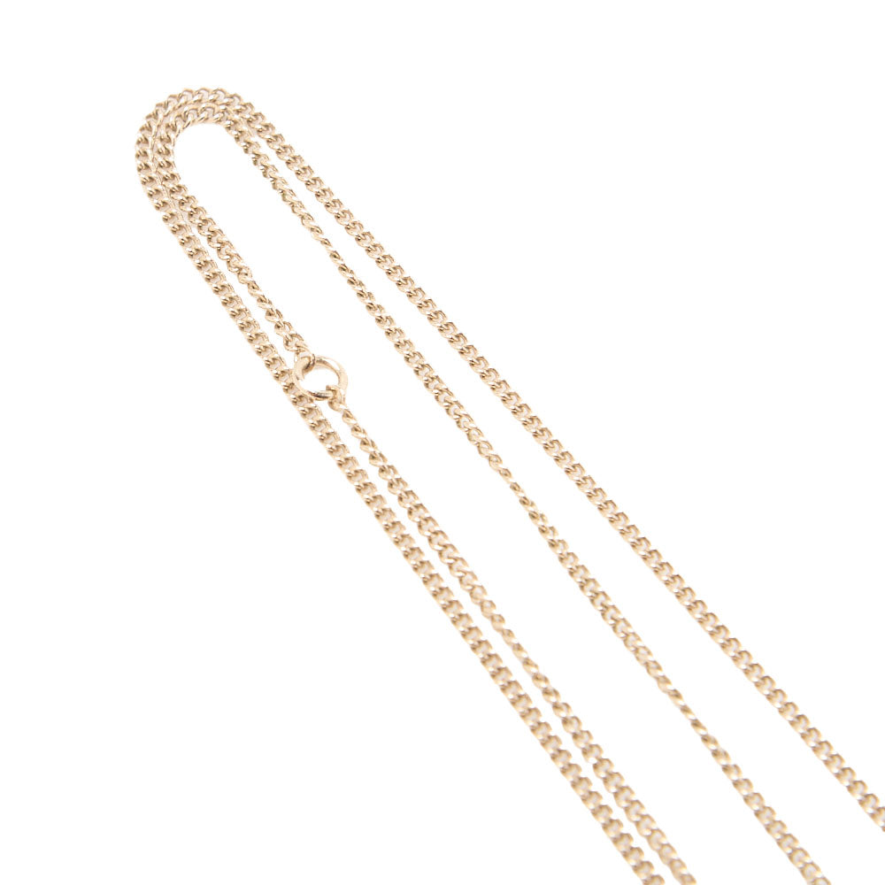 Chanel Necklace, Coco Mark Circle, Rhinestone, Gold Plated, Pink, Gold-Tone Hardware, Pre-Owned