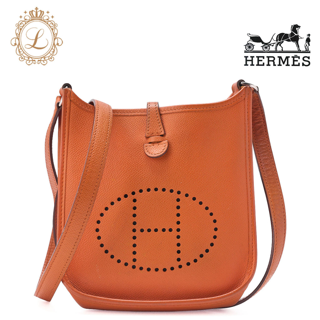 HERMES Evelyn TPM Shoulder Bag Epson Orange Silver-Tone Hardware Pre-Owned