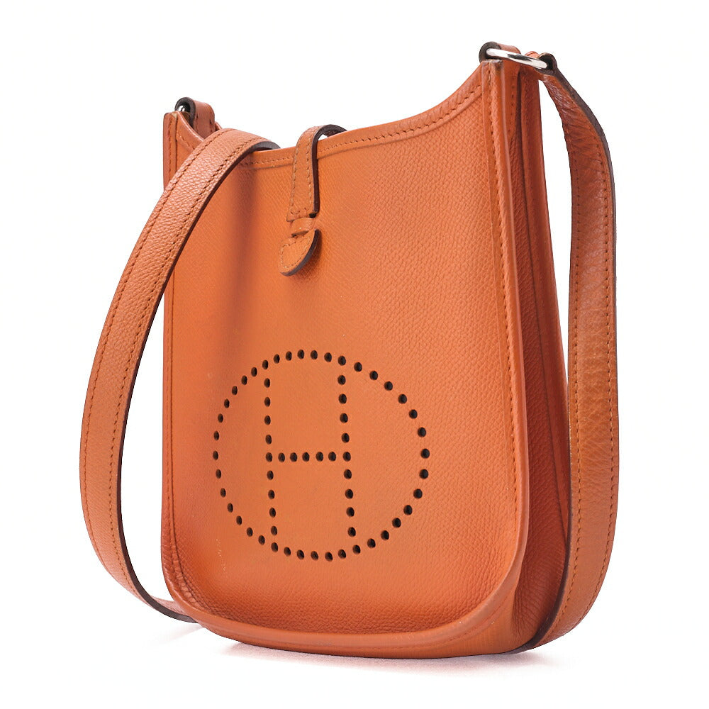 HERMES Evelyn TPM Shoulder Bag Epson Orange Silver-Tone Hardware Pre-Owned