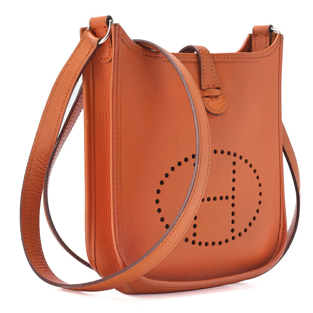 HERMES Evelyn TPM Shoulder Bag Epson Orange Silver-Tone Hardware Pre-Owned