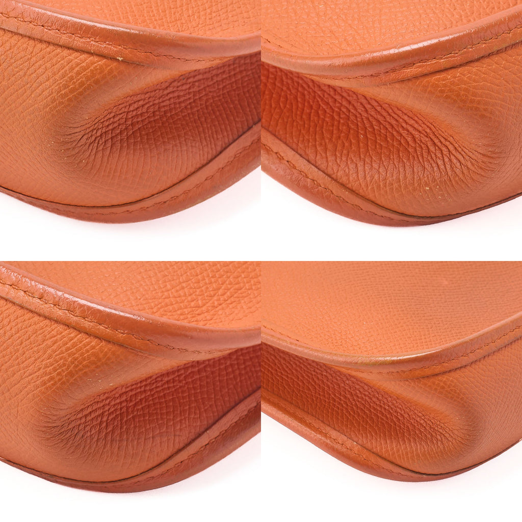 HERMES Evelyn TPM Shoulder Bag Epson Orange Silver-Tone Hardware Pre-Owned