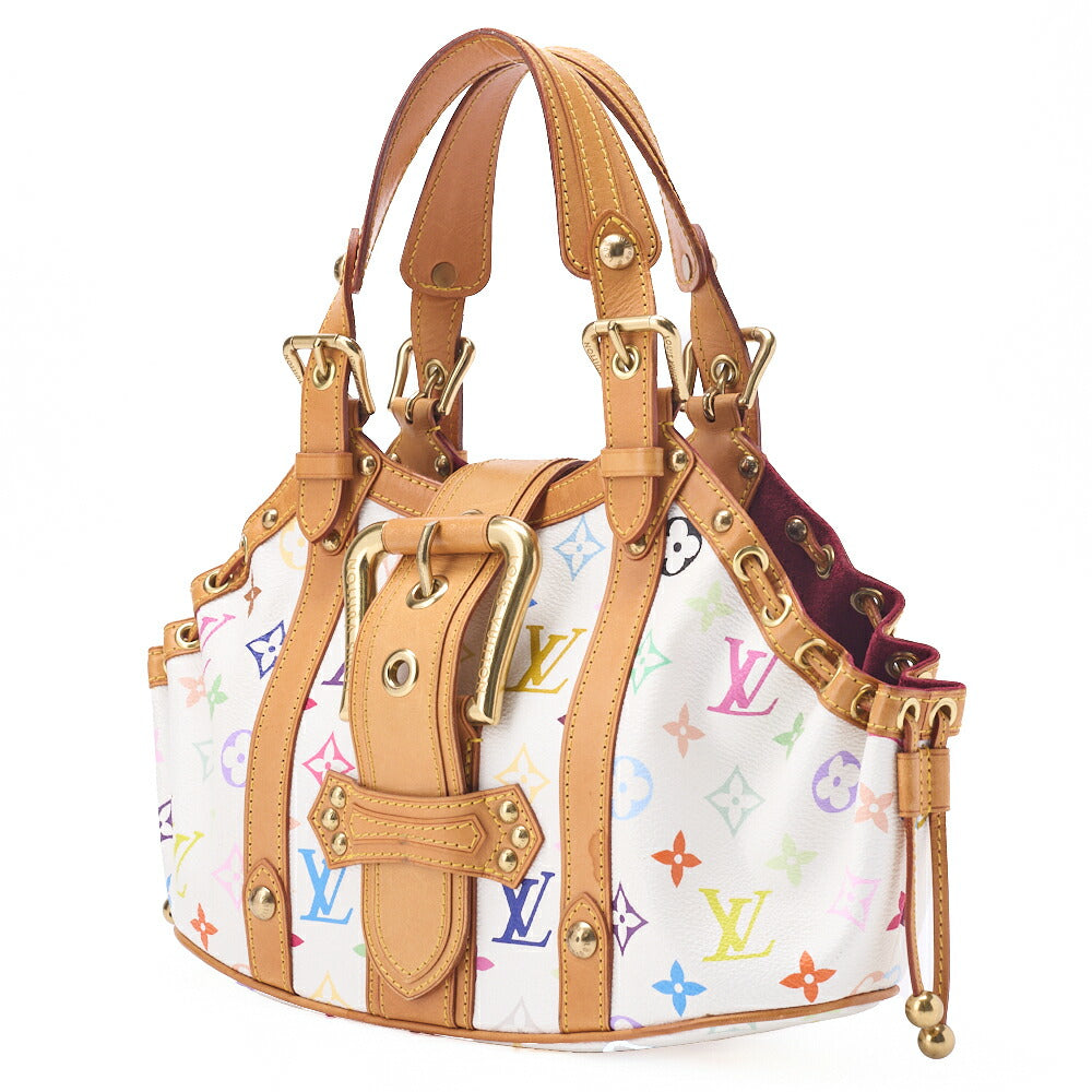 Louis Vuitton Handbag Teda PM Monogram Multicolor Canvas White Gold-Tone Hardware Pre-Owned