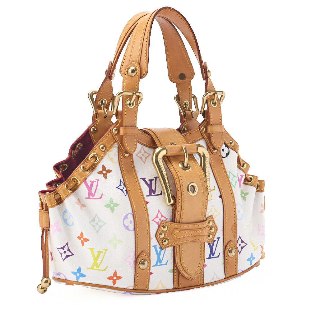 Louis Vuitton Handbag Teda PM Monogram Multicolor Canvas White Gold-Tone Hardware Pre-Owned