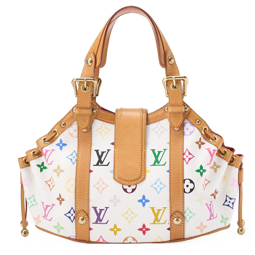 Louis Vuitton Handbag Teda PM Monogram Multicolor Canvas White Gold-Tone Hardware Pre-Owned