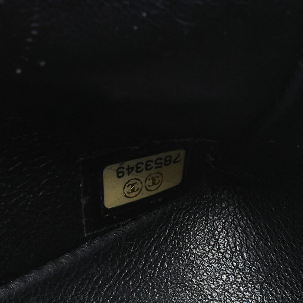 CHANEL Shoulder Bag, Matelasse W Flap 25 Icon Print, Canvas, Black, Gold-Tone Hardware, Pre-Owned