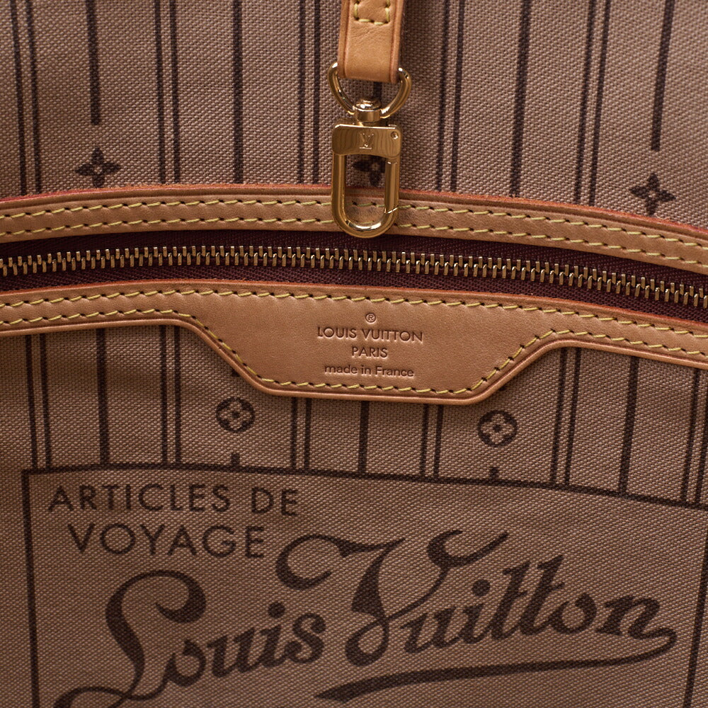Louis Vuitton Tote Bag, Monogram, Canvas, Brown, Gold-Tone Hardware, Pre-Owned