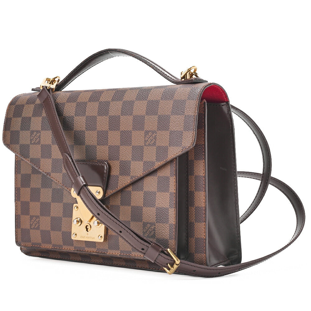 Louis Vuitton Handbag, Monogram Monceau 28, Canvas, Brown, Gold-Tone Hardware, Pre-Owned