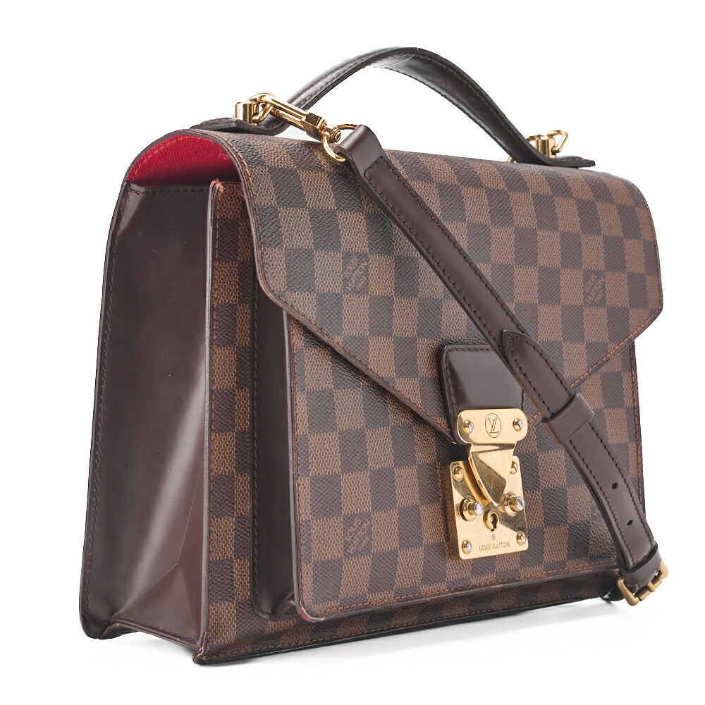 Louis Vuitton Handbag, Monogram Monceau 28, Canvas, Brown, Gold-Tone Hardware, Pre-Owned