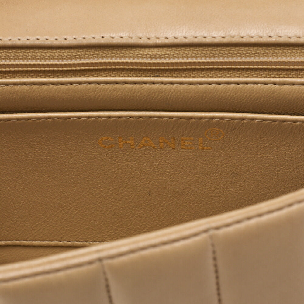 CHANEL Shoulder Bag Mademoiselle Lambskin Beige and Black Gold-Tone Hardware Pre-Owned