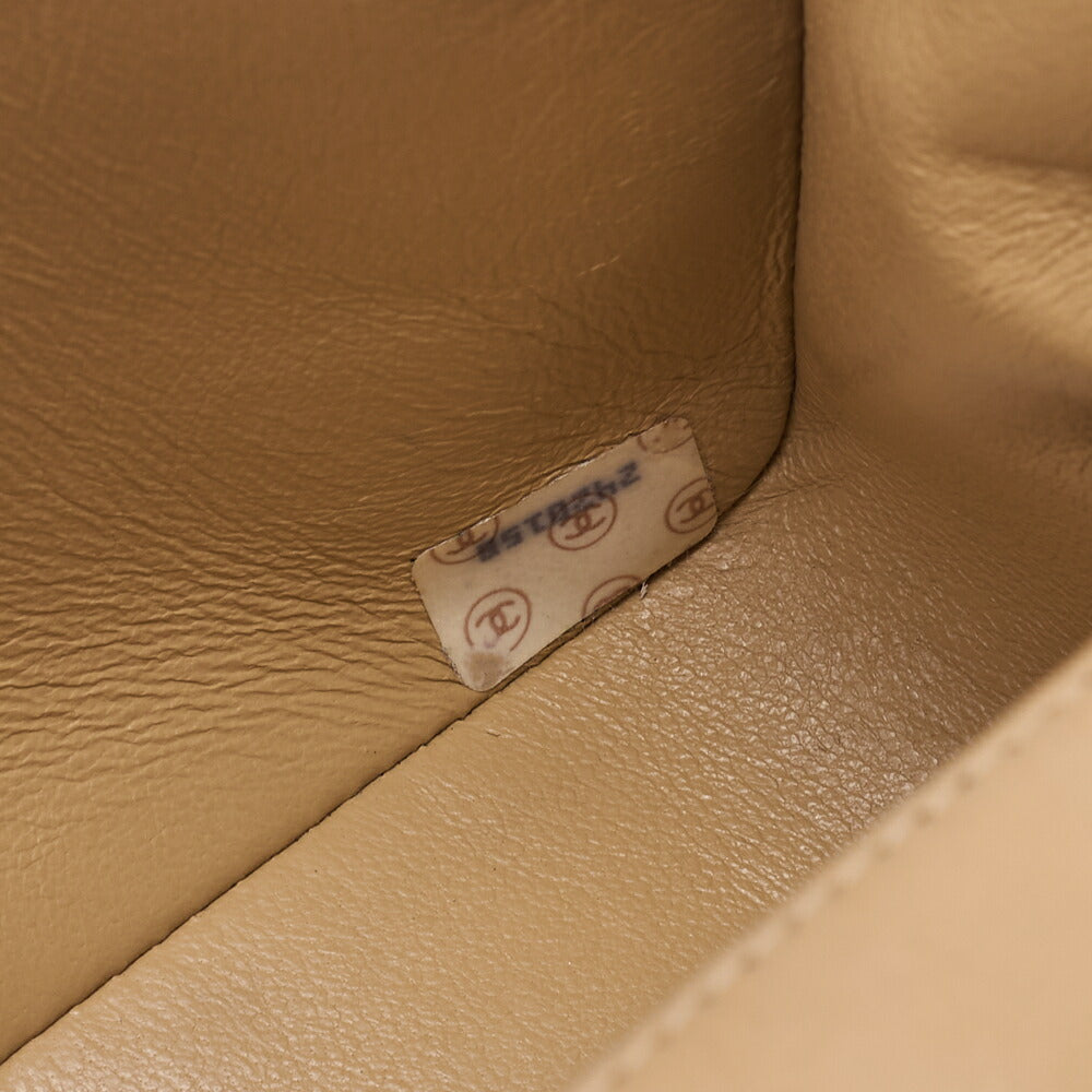 CHANEL Shoulder Bag Mademoiselle Lambskin Beige and Black Gold-Tone Hardware Pre-Owned