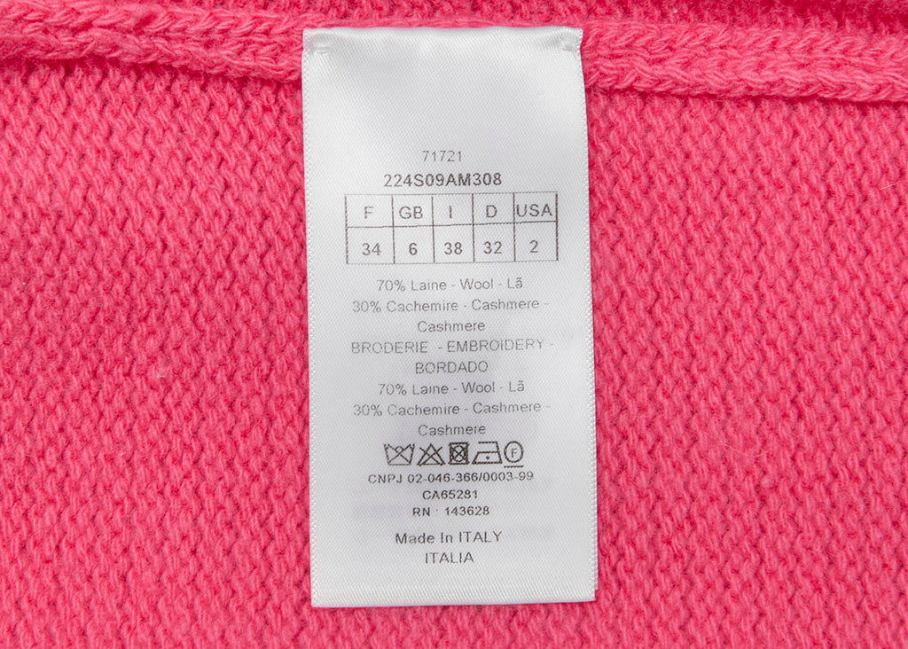 [Returnable] Dior Dior Logo Short Sleeve Knit 38 Pink x Black Cut-and-Sew Tops T-Shirt Brand Apparel