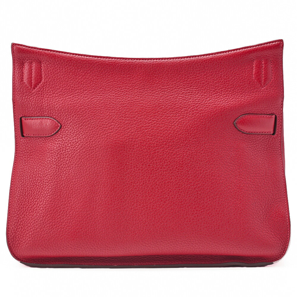 HERMES Gypsiere 34 Shoulder Bag Tryon Clemence Rouge Casaque Silver-Tone Hardware Pre-Owned