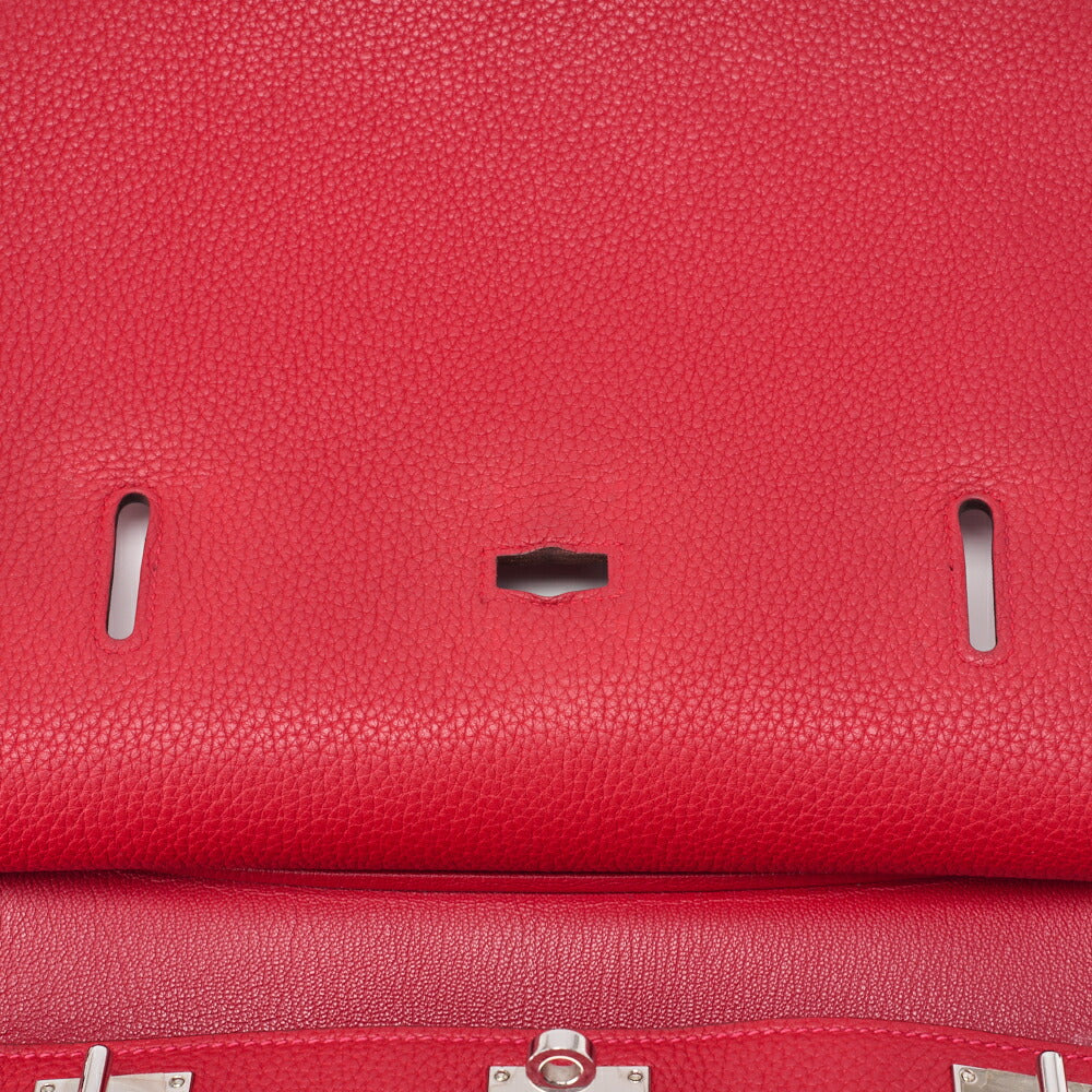 HERMES Gypsiere 34 Shoulder Bag Tryon Clemence Rouge Casaque Silver-Tone Hardware Pre-Owned