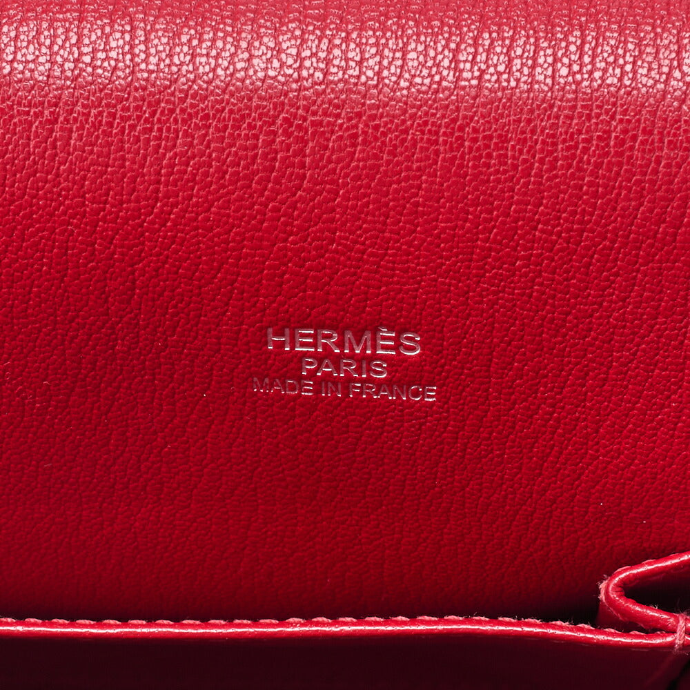 HERMES Gypsiere 34 Shoulder Bag Tryon Clemence Rouge Casaque Silver-Tone Hardware Pre-Owned