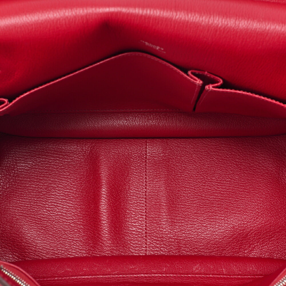 HERMES Gypsiere 34 Shoulder Bag Tryon Clemence Rouge Casaque Silver-Tone Hardware Pre-Owned