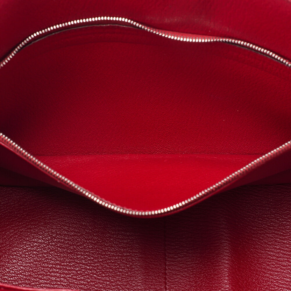 HERMES Gypsiere 34 Shoulder Bag Tryon Clemence Rouge Casaque Silver-Tone Hardware Pre-Owned